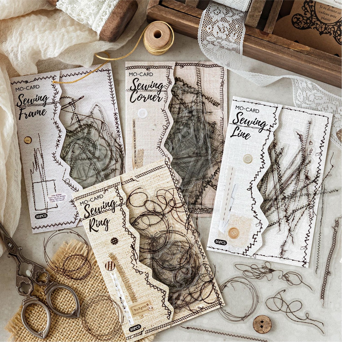 30 Pcs Sewing Themed PET Stickers FRGZS