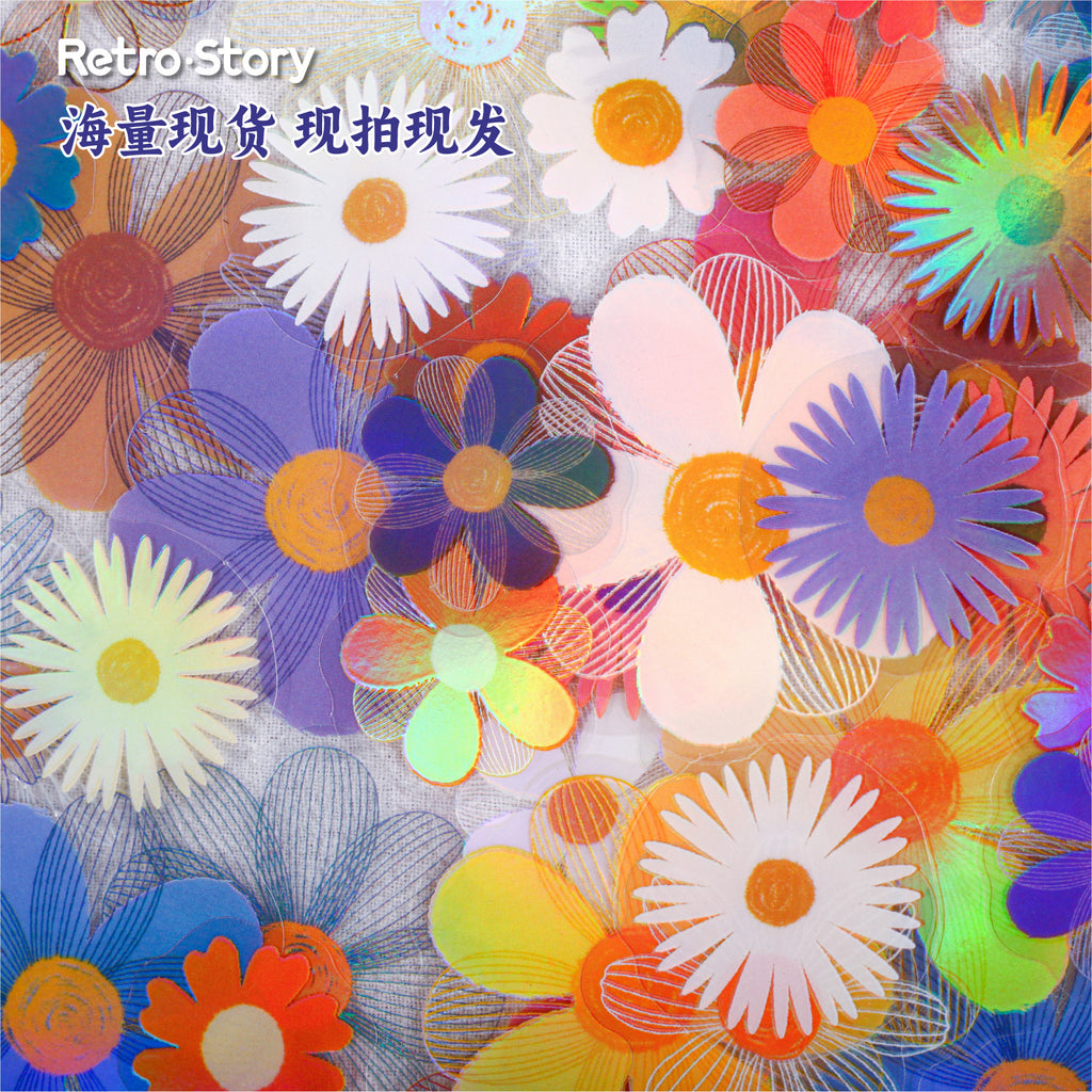 20 Pcs Flower PET Stickers RCXL