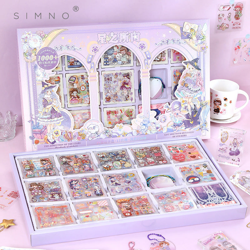 350 Pcs Cute PET Stickers Gift Set XZSX