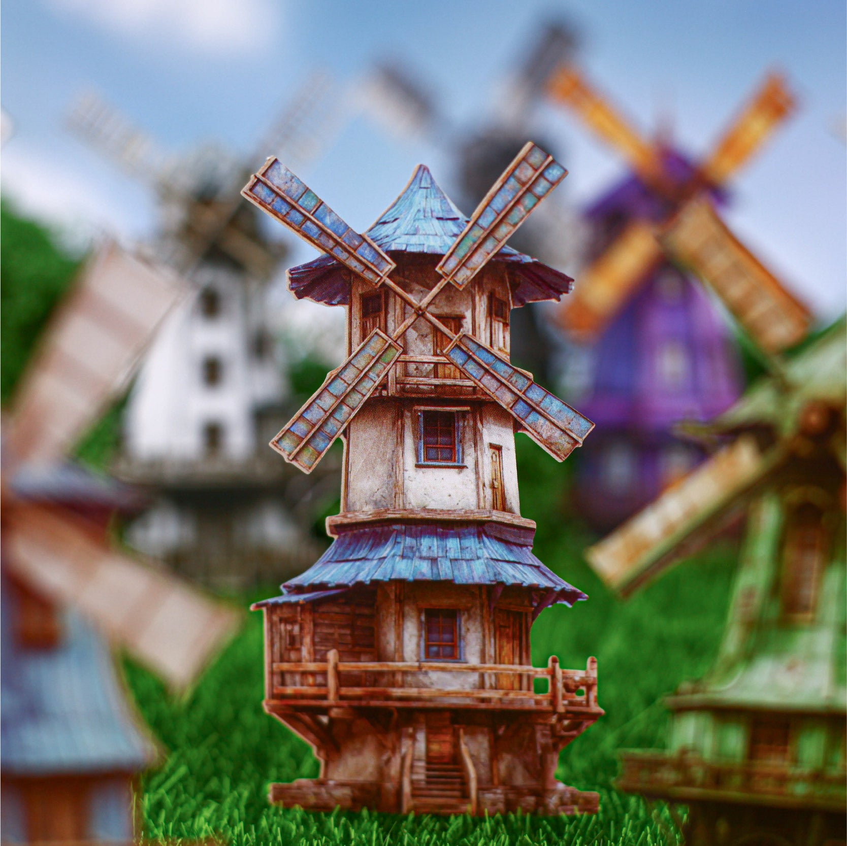 8 Sheets Vintage Windmill Cardstock Stickers FCXL