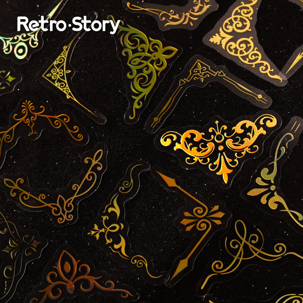 20 Pcs Golden Corner PET Stickers OBXL