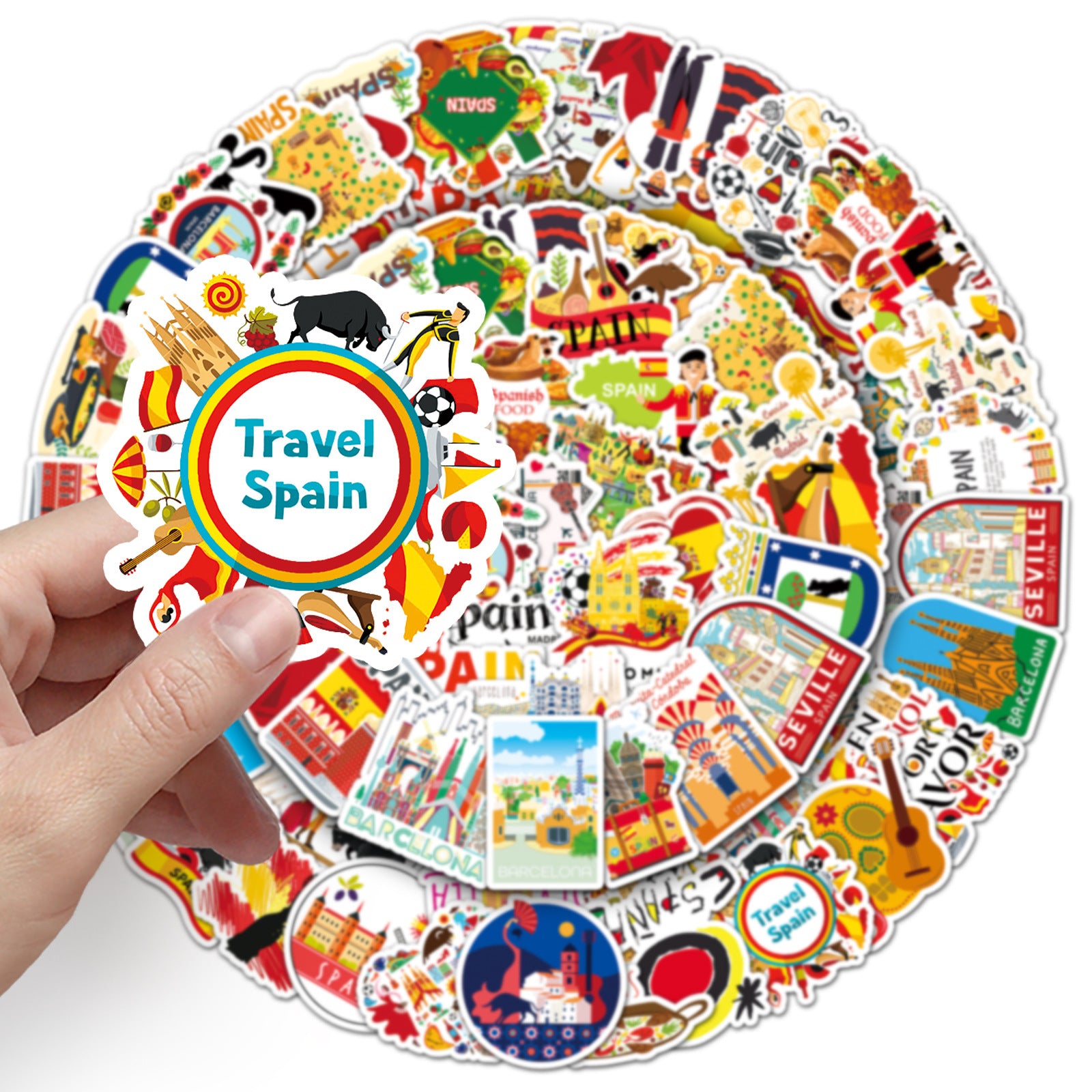 50Pcs Spain Travel Vinyl Stickers TRV02