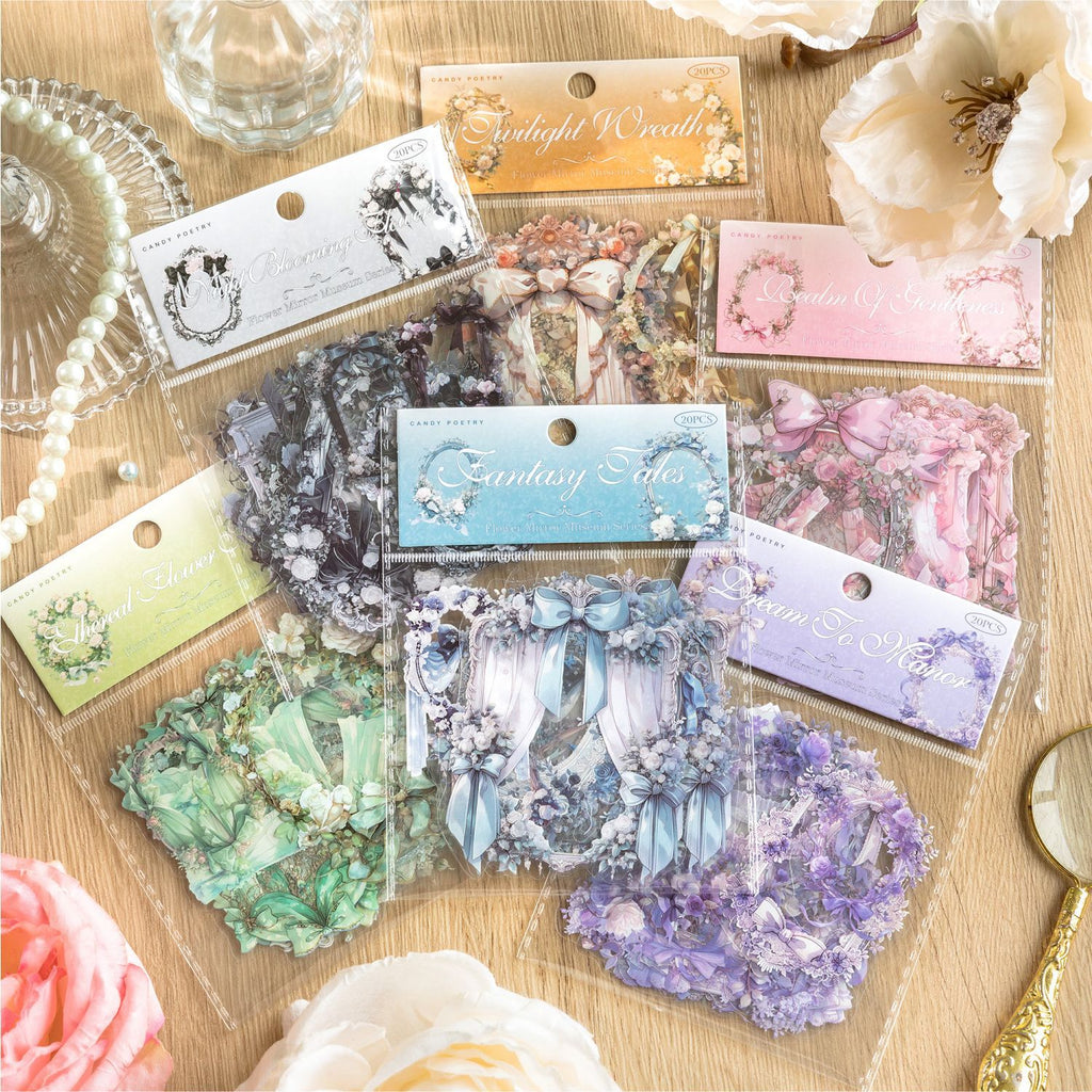 20 Pcs Floral Door PET Stickers HJBWG