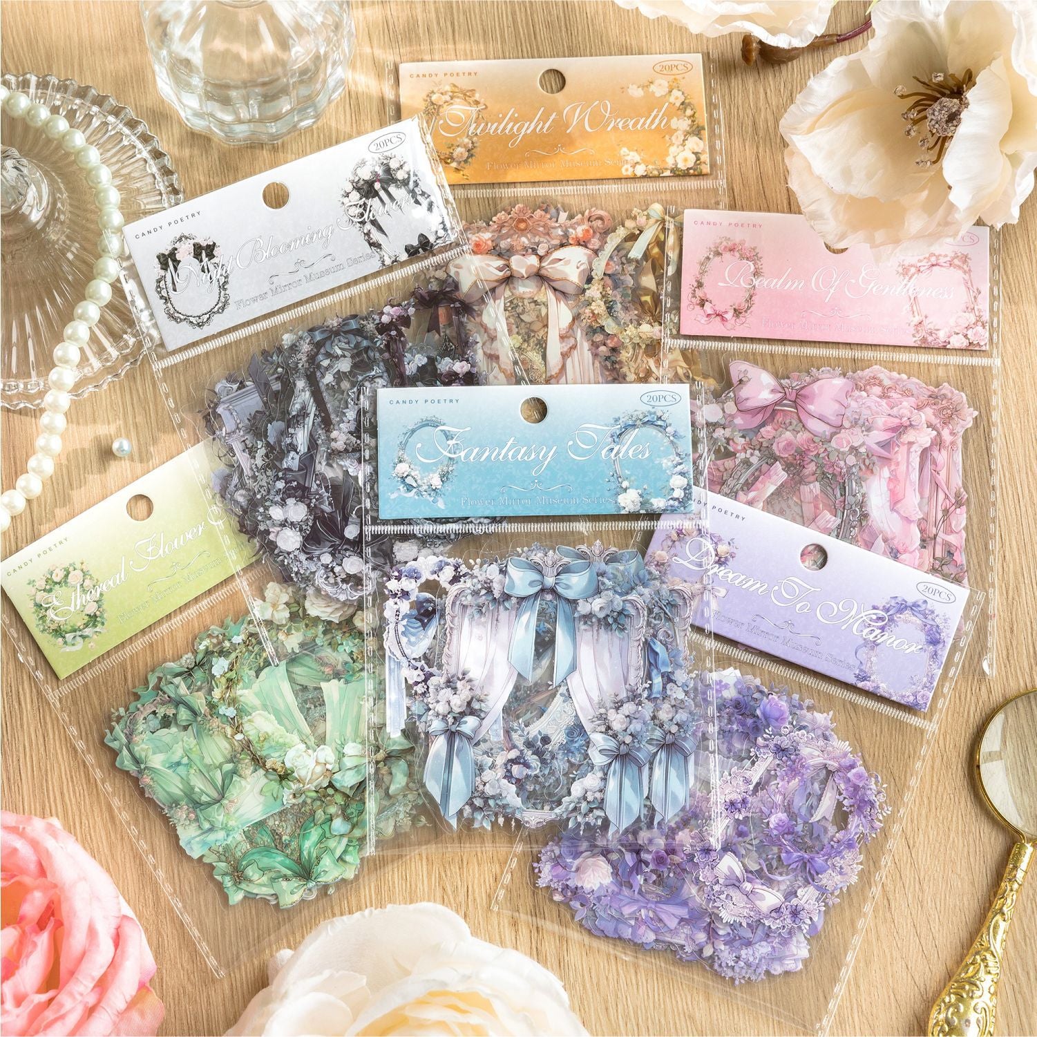 20 Pcs Floral Door PET Stickers HJBWG