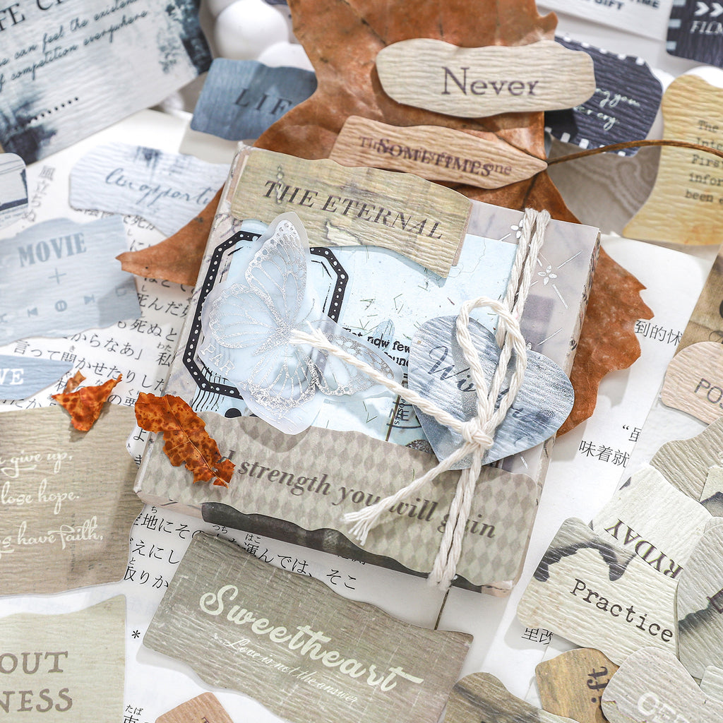 25 Pcs Vintage Word Stickers JYJM