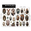 2 Sheets Waterproof Rub on Stickers - Animals