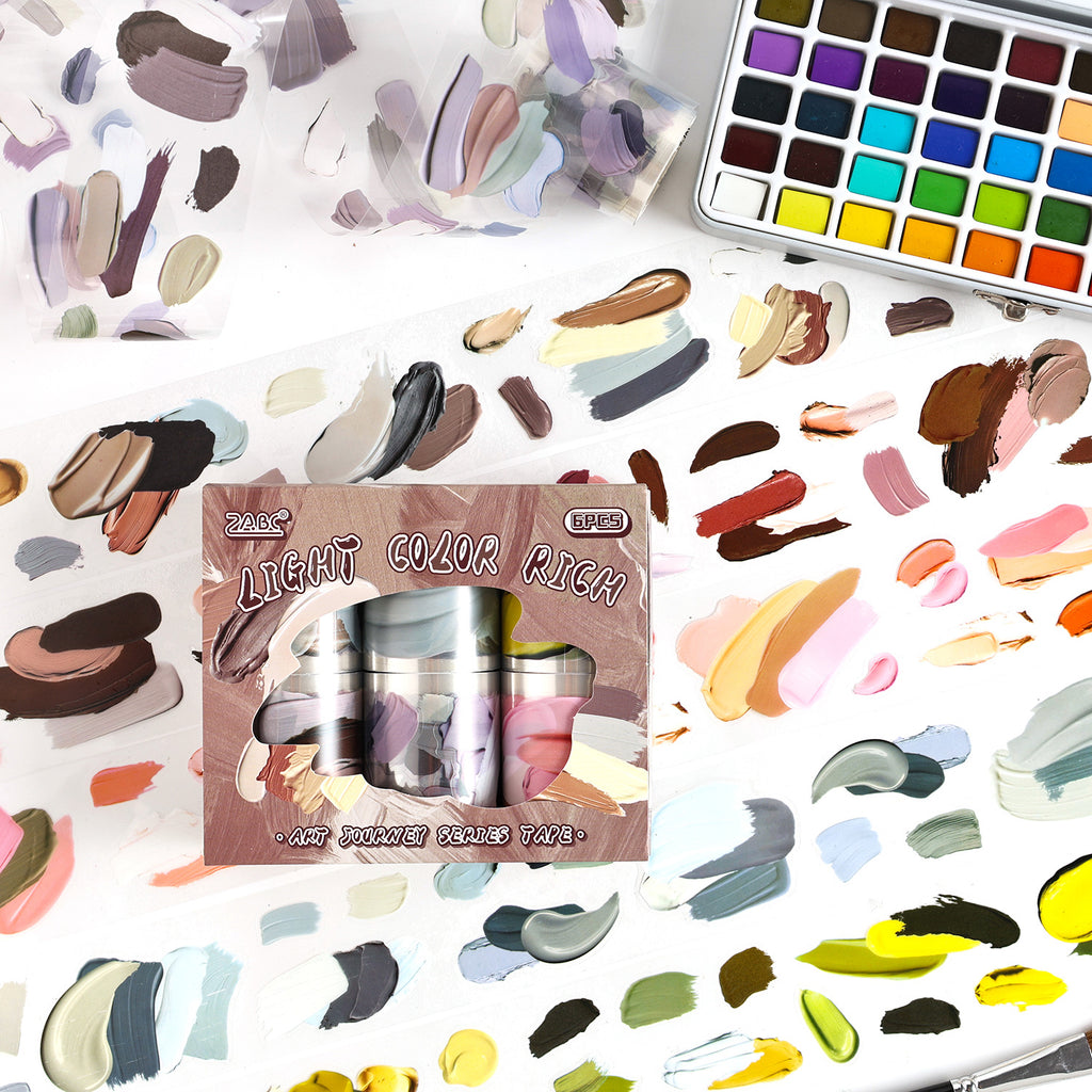 6 Rolls Oil Paint PET Stickers Tapes Kit YSLT