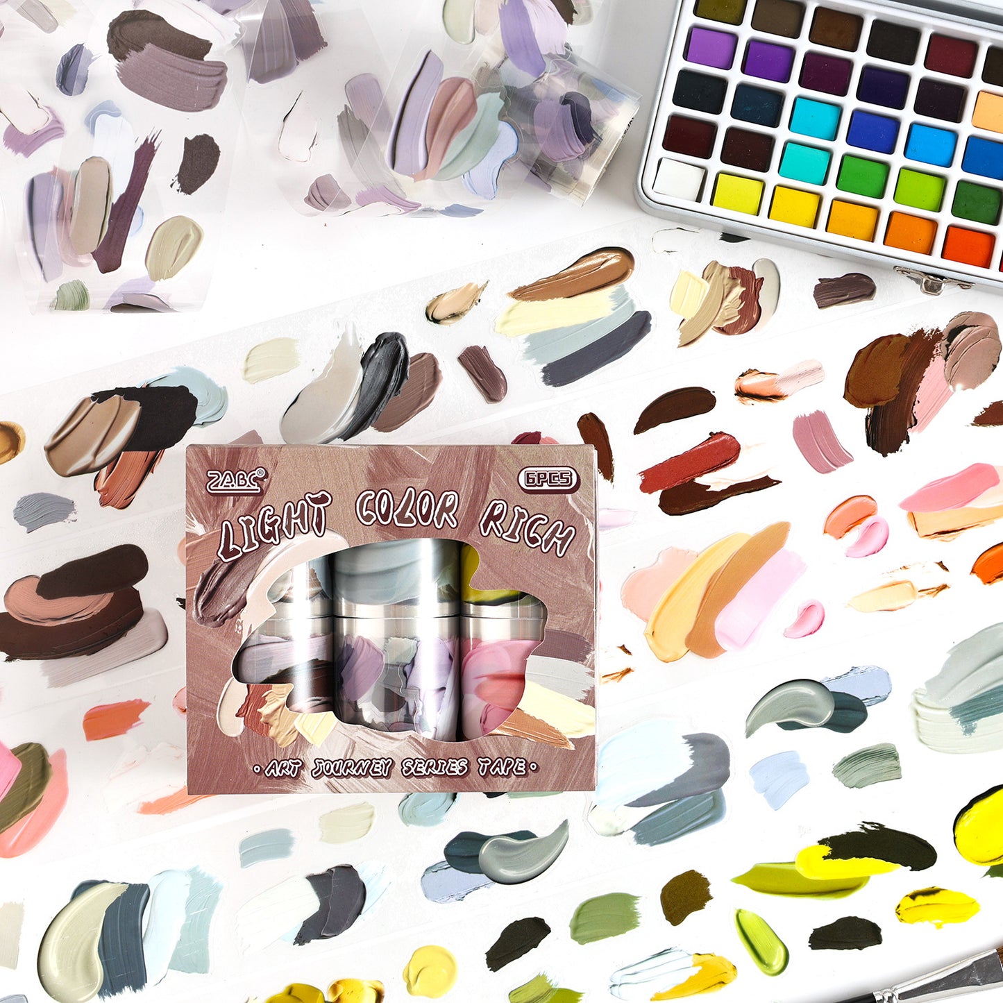 6 Rolls Oil Paint PET Stickers Tapes Kit YSLT