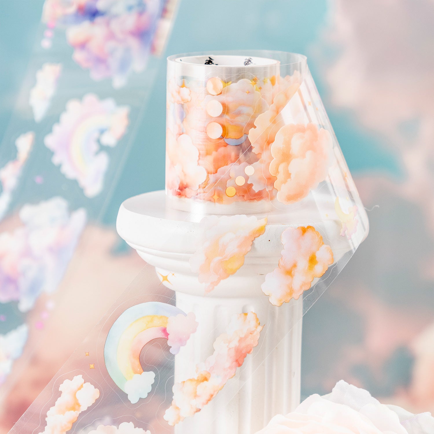 1 Roll Die-cut Cloud Stickers Tape YDYX