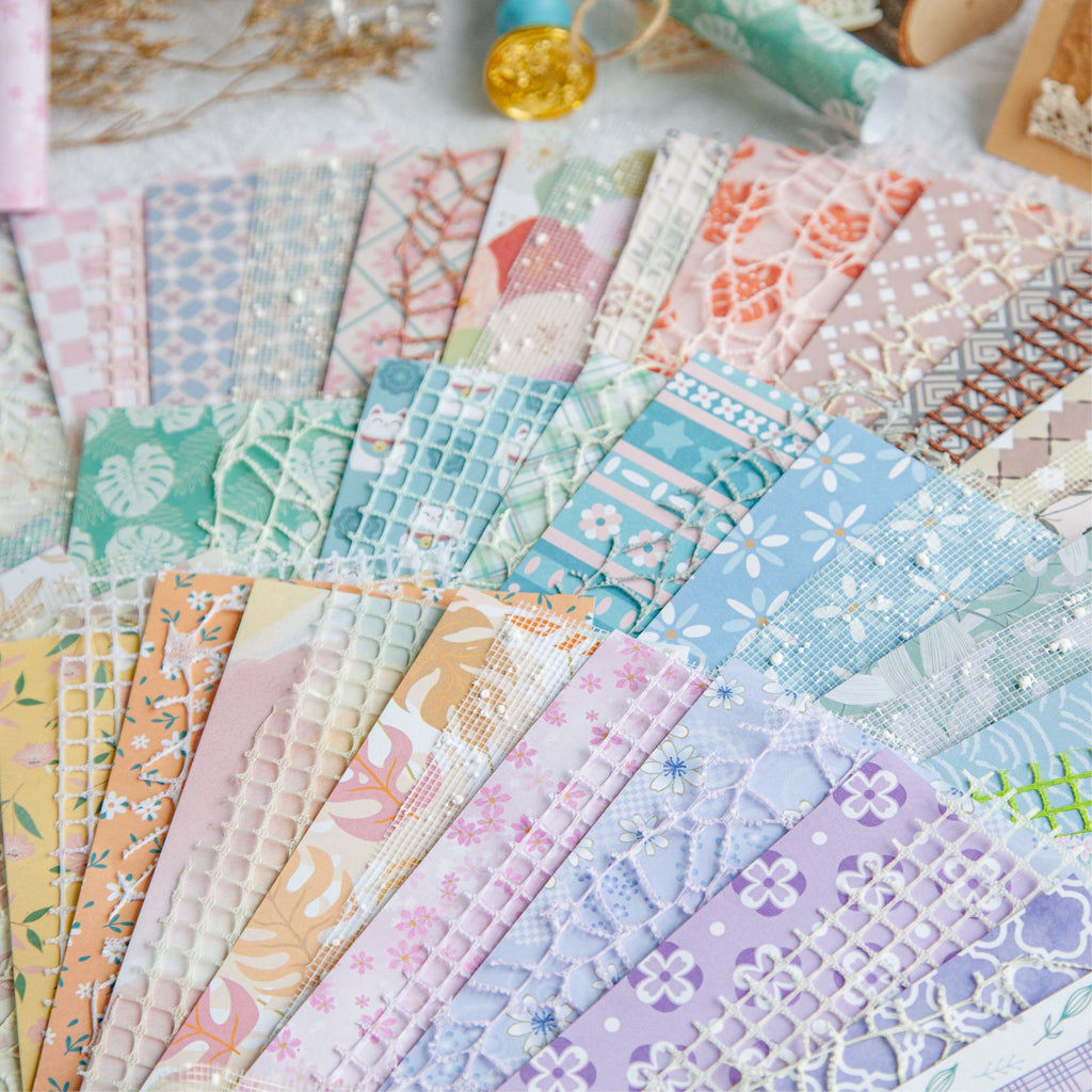 22 Pcs Floral Textured Paper NYXL