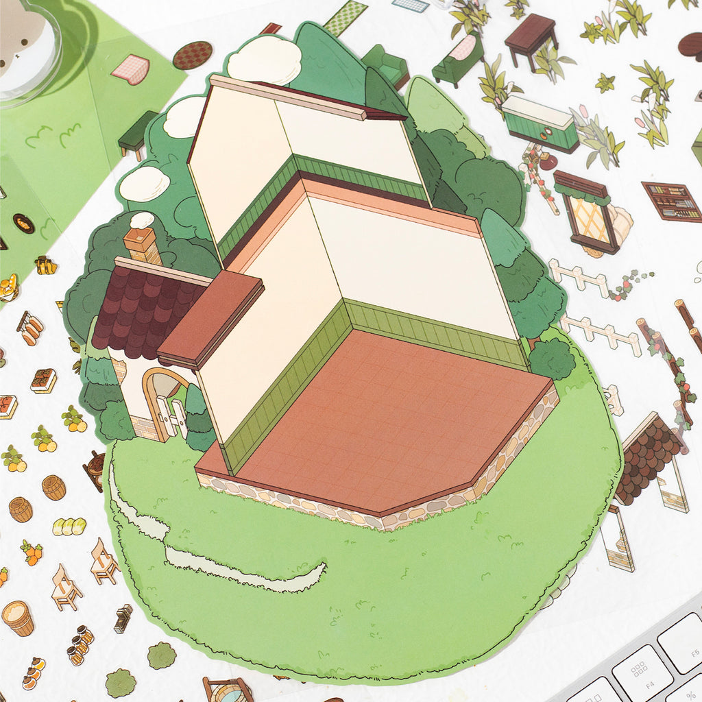 3 Sheets 3D Scene Farm PET Stickers Kit NCXW