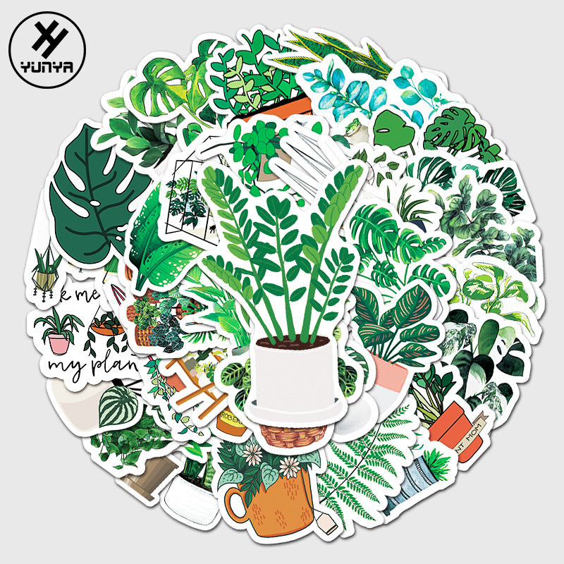 50 Pcs Vinyl Botanical Stickers ZW275