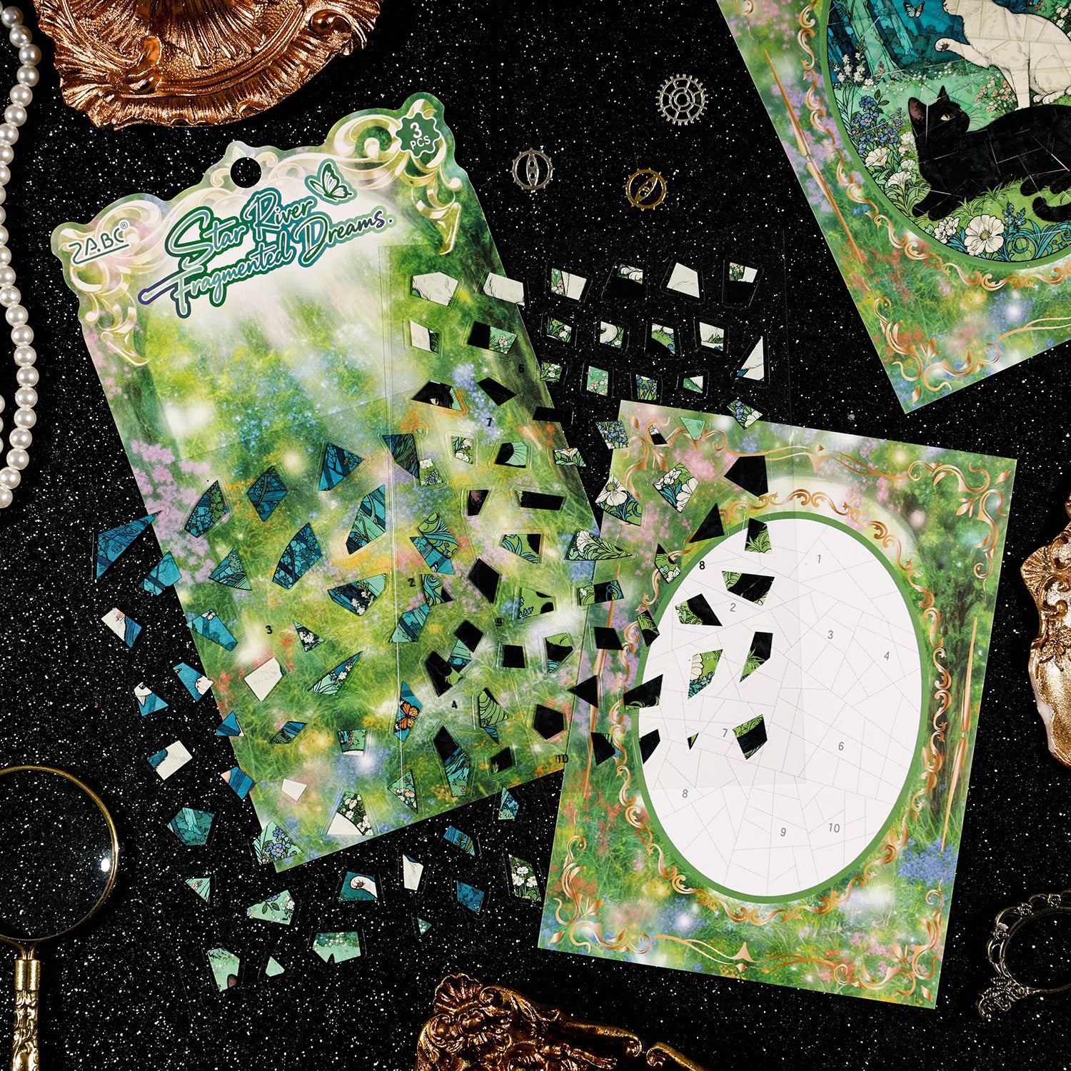 3 Sheets Cat Themed Puzzle Stickers XHSM