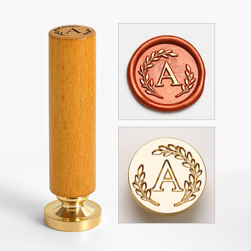 Vintage Alphabet: Wooden Handle Wax Seal Stamp Set