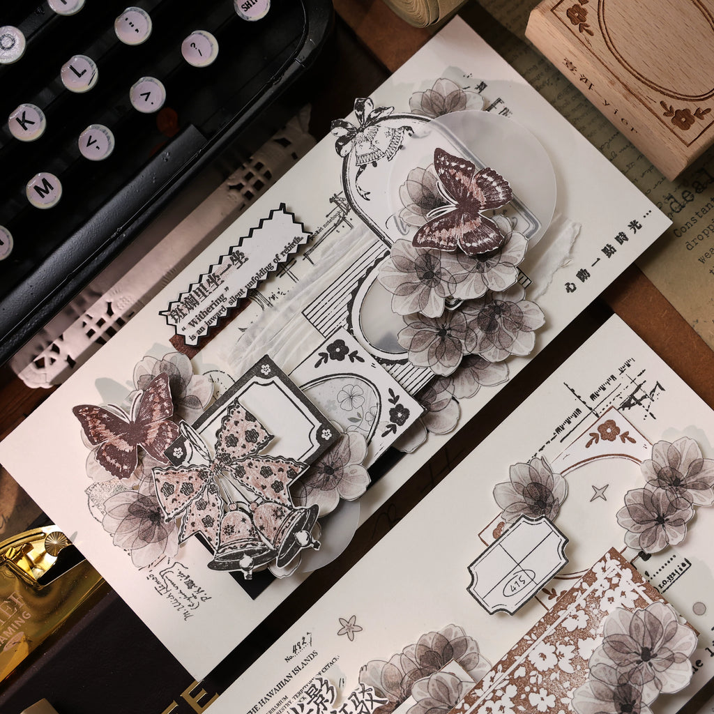 Floral Decorative Tape Rolls- Shadowed Petals