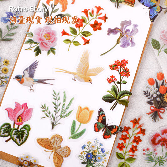 15 Pcs Flower PET Stickers ZXXL