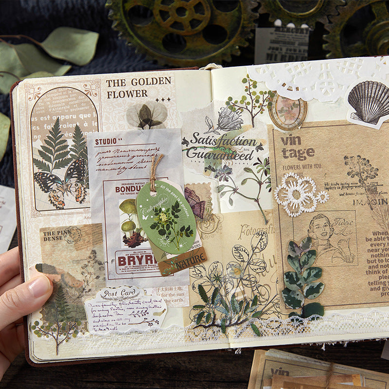 50 Pcs Vintage Scrapbook Paper HYQSL
