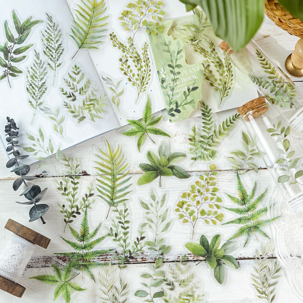 30 Pcs Leaf Theme PET Stickers ZWGB
