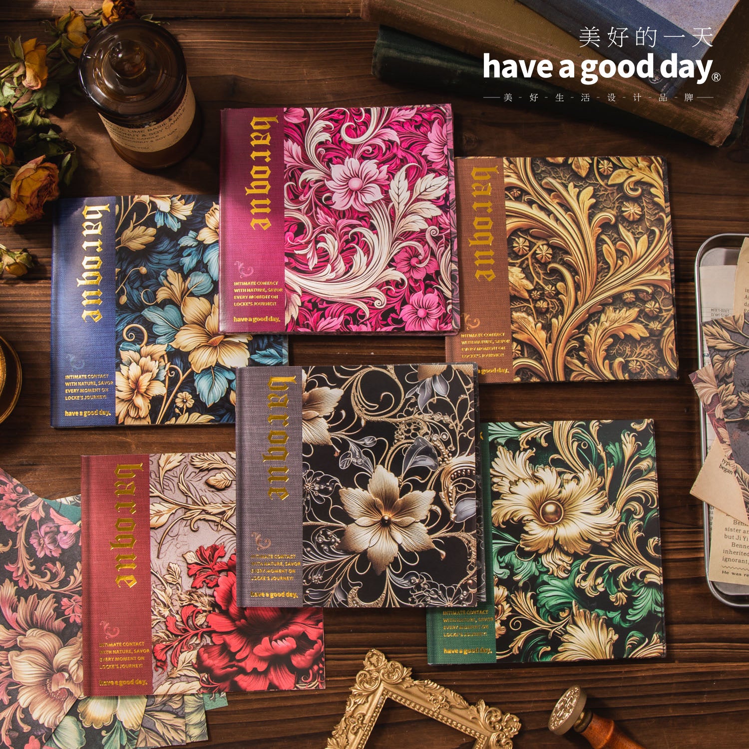 30 Pcs Baroque Theme Scrapbook Paper QMBLK