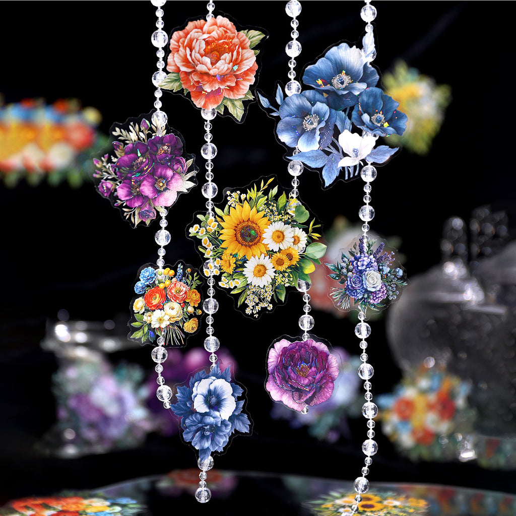 15 Pcs Seasonal Flower PET Stickers SJFH