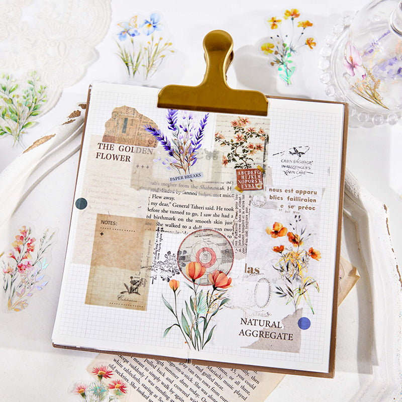 30 Pcs Wild Flower PET Stickers HJQM