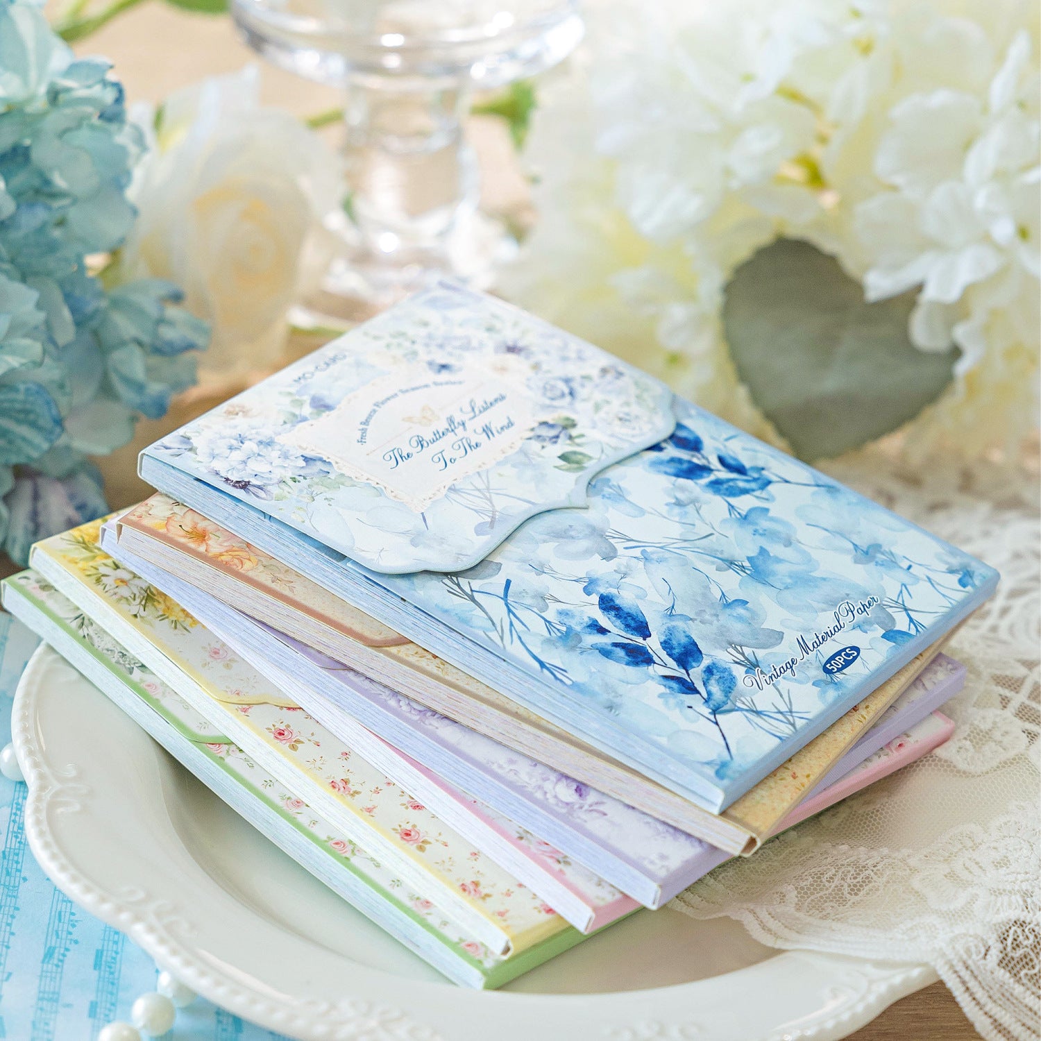 50 Pcs Basic Floral Scrapbook Paper QFHJ