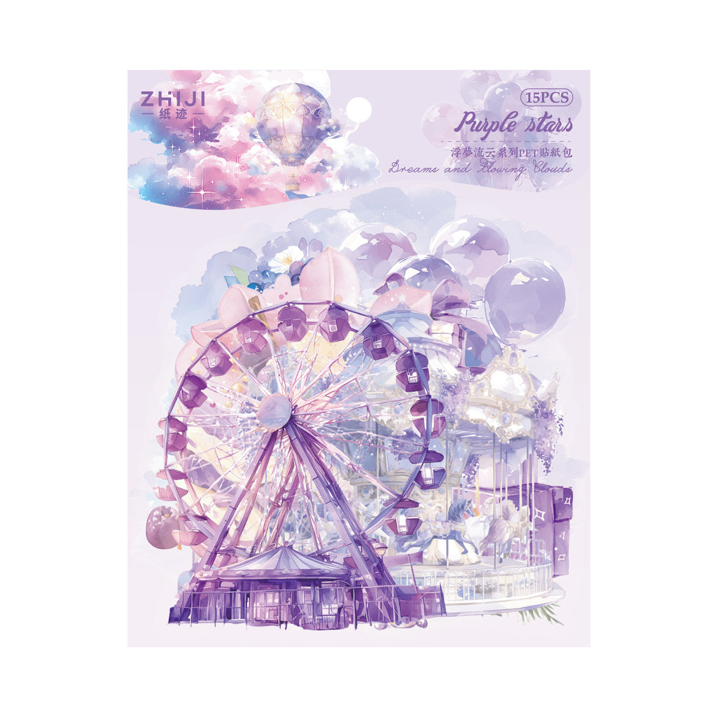 15 Pcs Fantasy Festival Theme PET Stickers FMLY