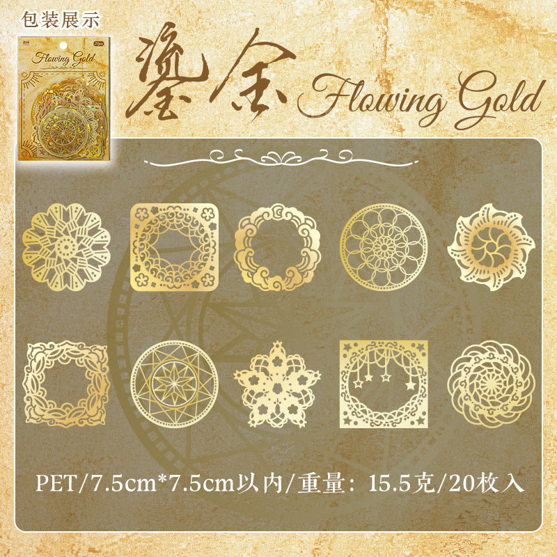 20 Pcs Magic Star and Round PET Stickers FYZJ