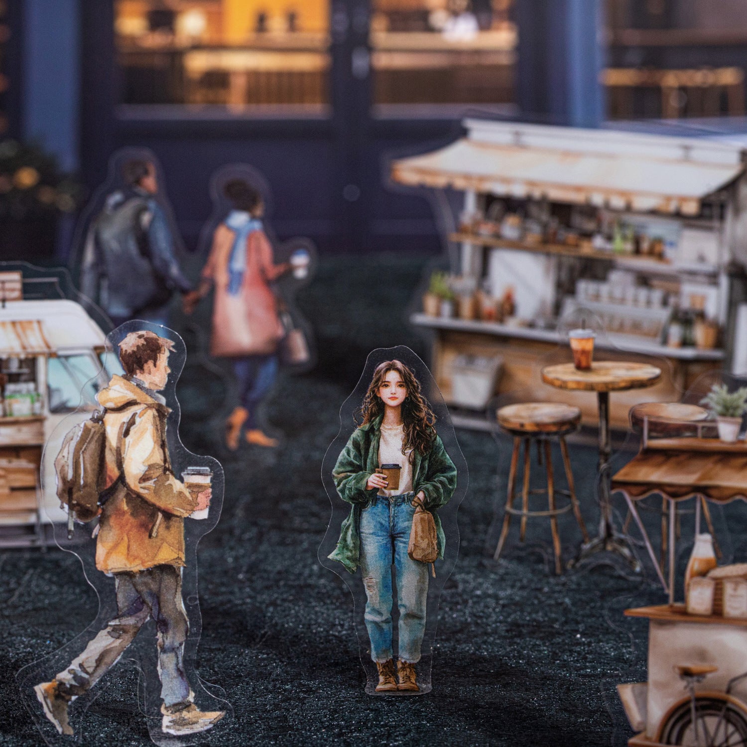 15 Pcs Coffee Theme PET Stickers KFJS