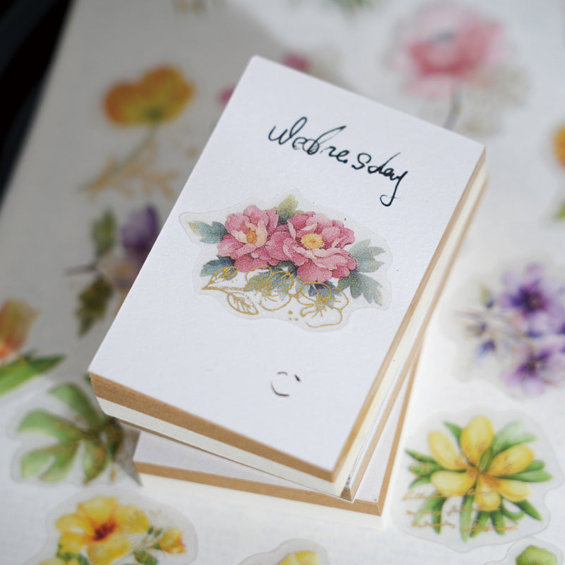 100 Pcs PET Flower Stickers RHZY
