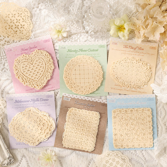 10 Pcs Hollow Cutout Lace Journal Paper GLXX