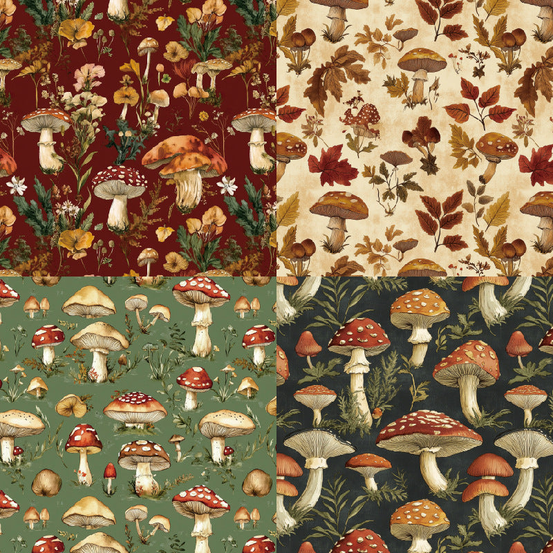 6 inch Mushroom Scrapbook Paper Pad SKP408
