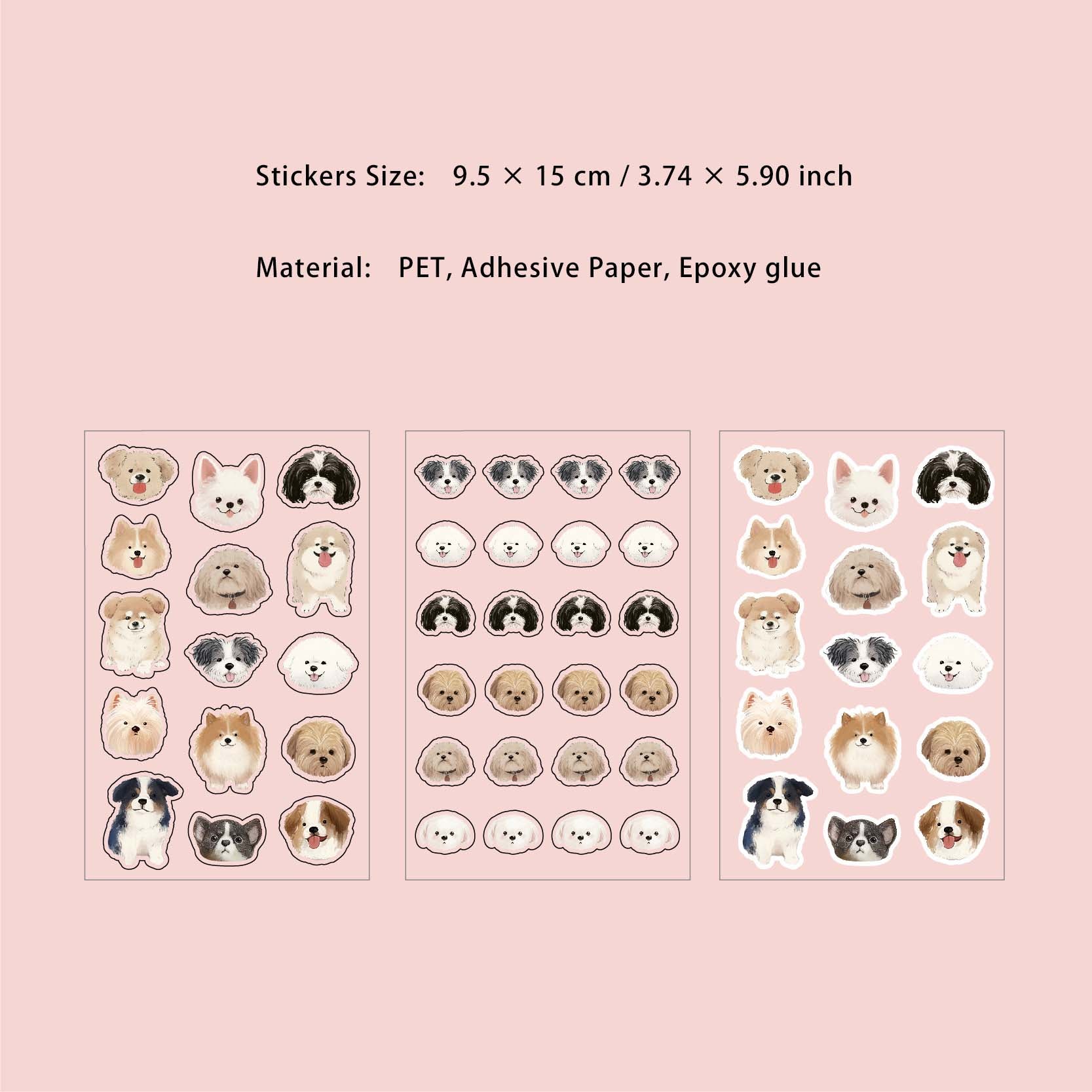 3 Sheets Cute Pets Stickers DYDN