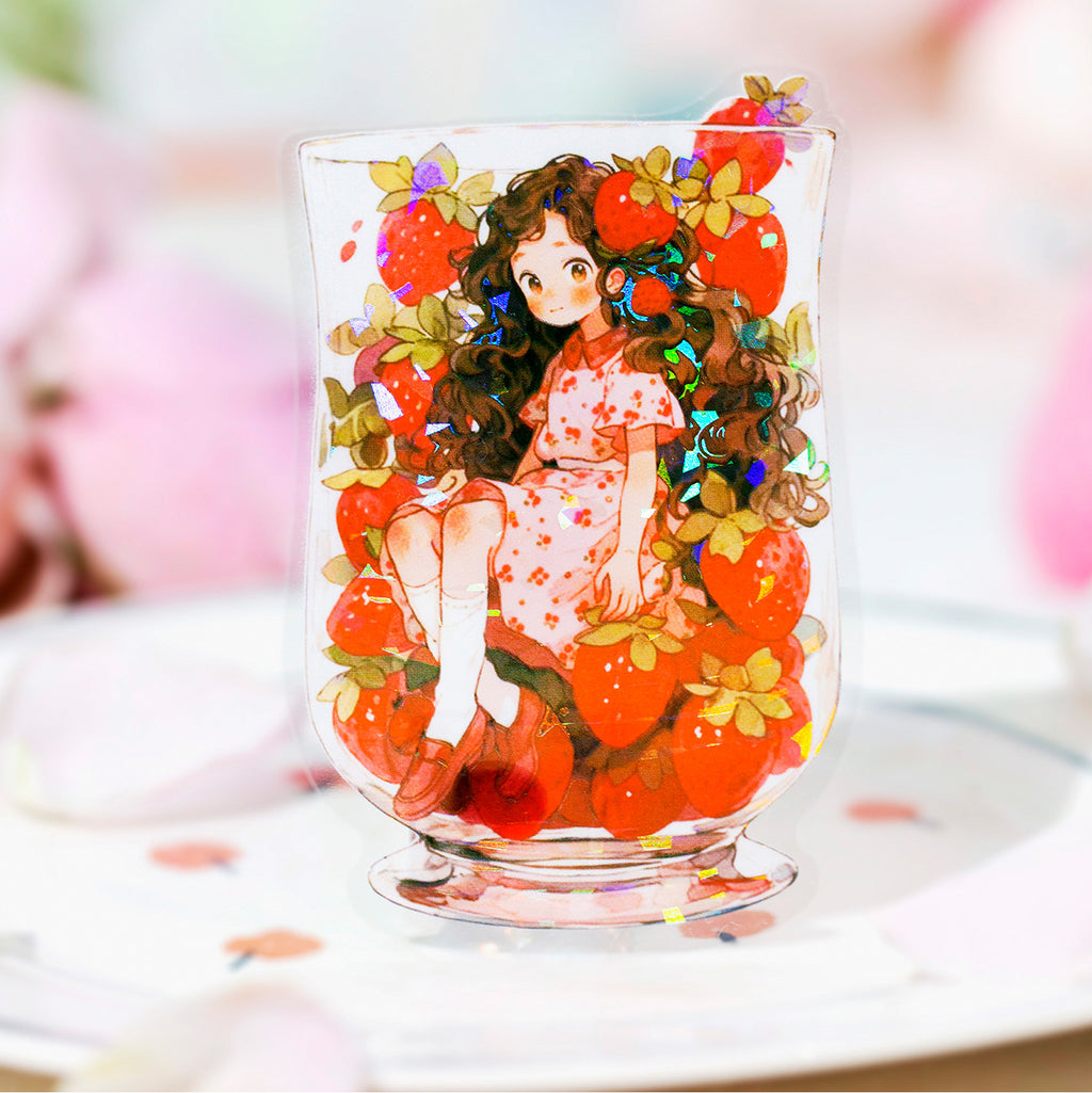 10 Pcs Girl in Bottle PET Stickers TWJX