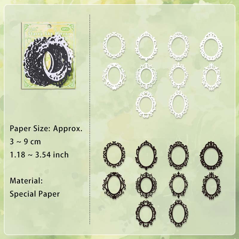 20 Pcs Hollow Cutout Scrapbook Paper FSJY