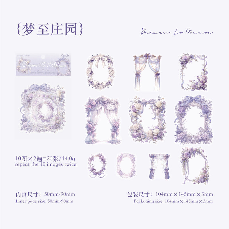 20 Pcs Floral Door PET Stickers HJBWG