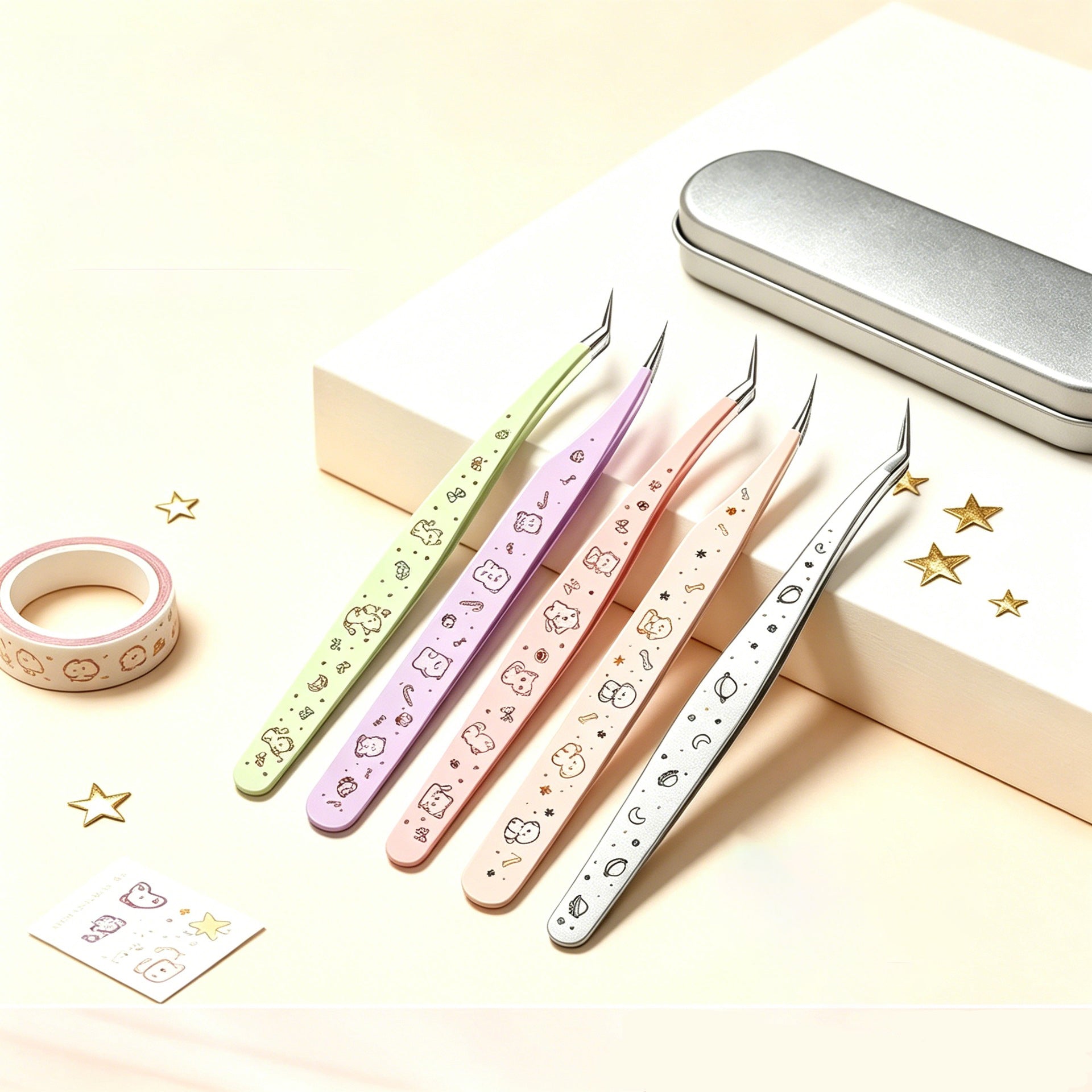 Precision Craft Tweezers with Leather Pouch