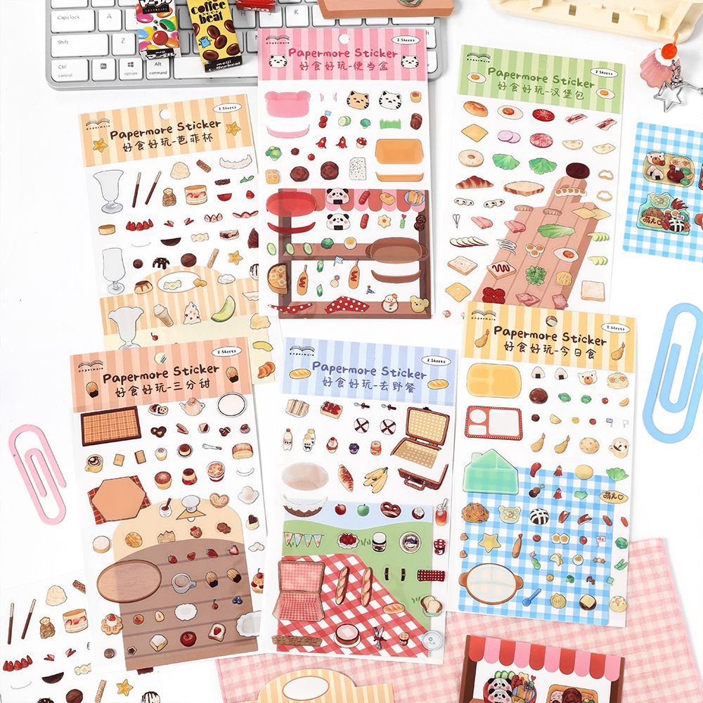 3D Scene Food Shop Card and Stickers Kit