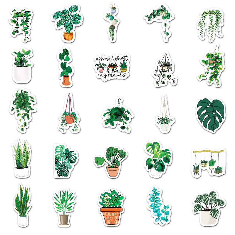 50 Pcs Vinyl Botanical Stickers ZW275