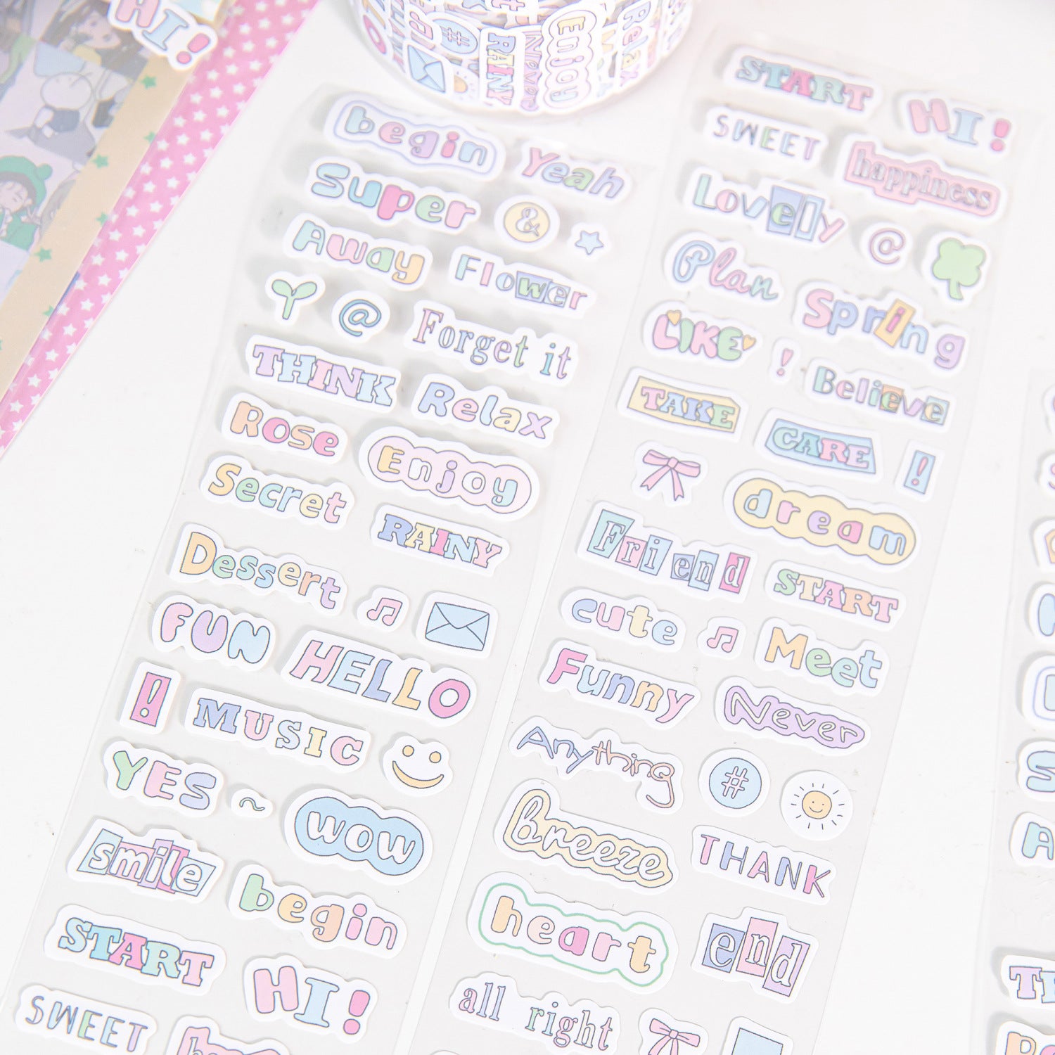1-Roll-Symbol-and-Word-Die-Cut-Stickers-Tape-ZSYT
