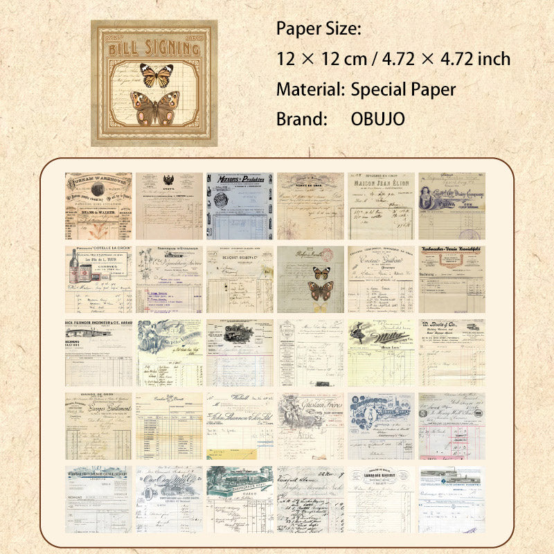 30 Pcs Vintage Scrapbook Paper OFCY