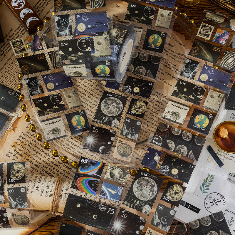 Vintage Philately Stamp PET Sticker Sheet Strip- Classic