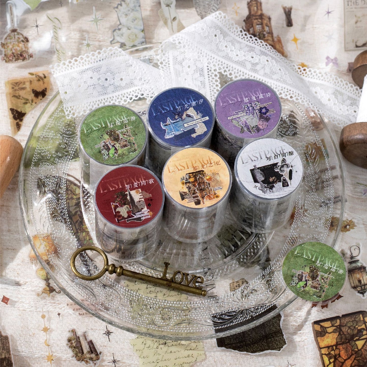 1 Roll Vintage Junk Journal Stickers Tape PTWY