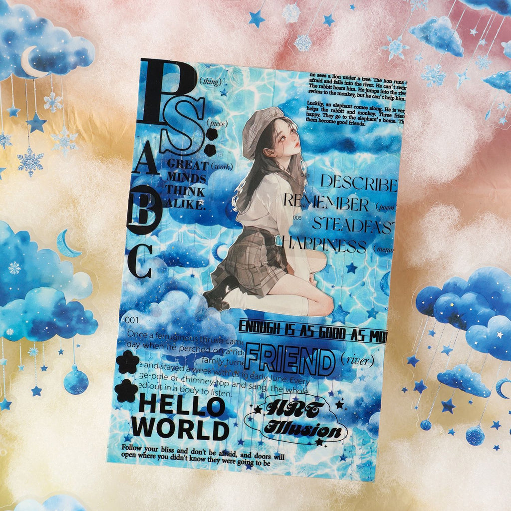 20 Pcs Fantasy Cloud Star PET Stickers MHYC