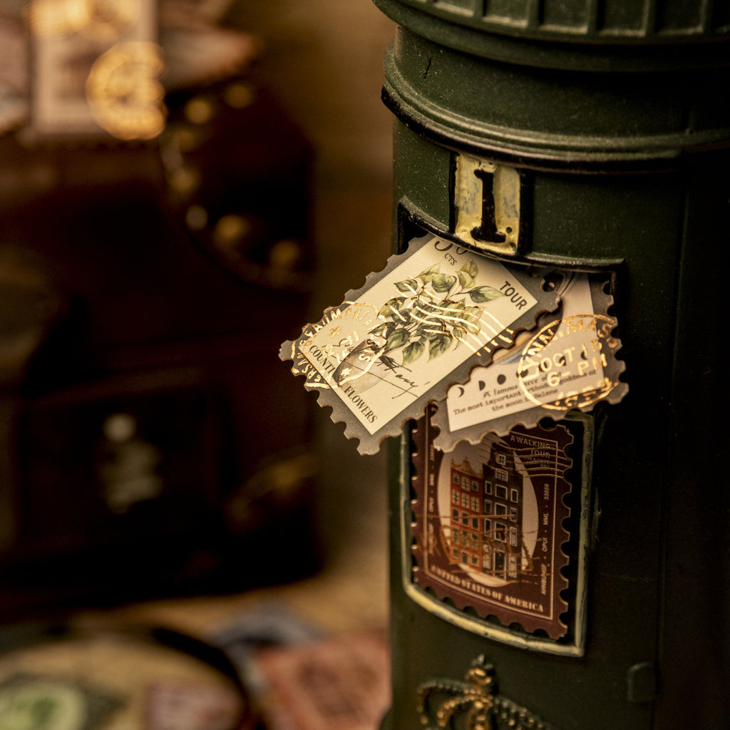 20 Pcs Vintage Postage Stamp Stickers MYZL