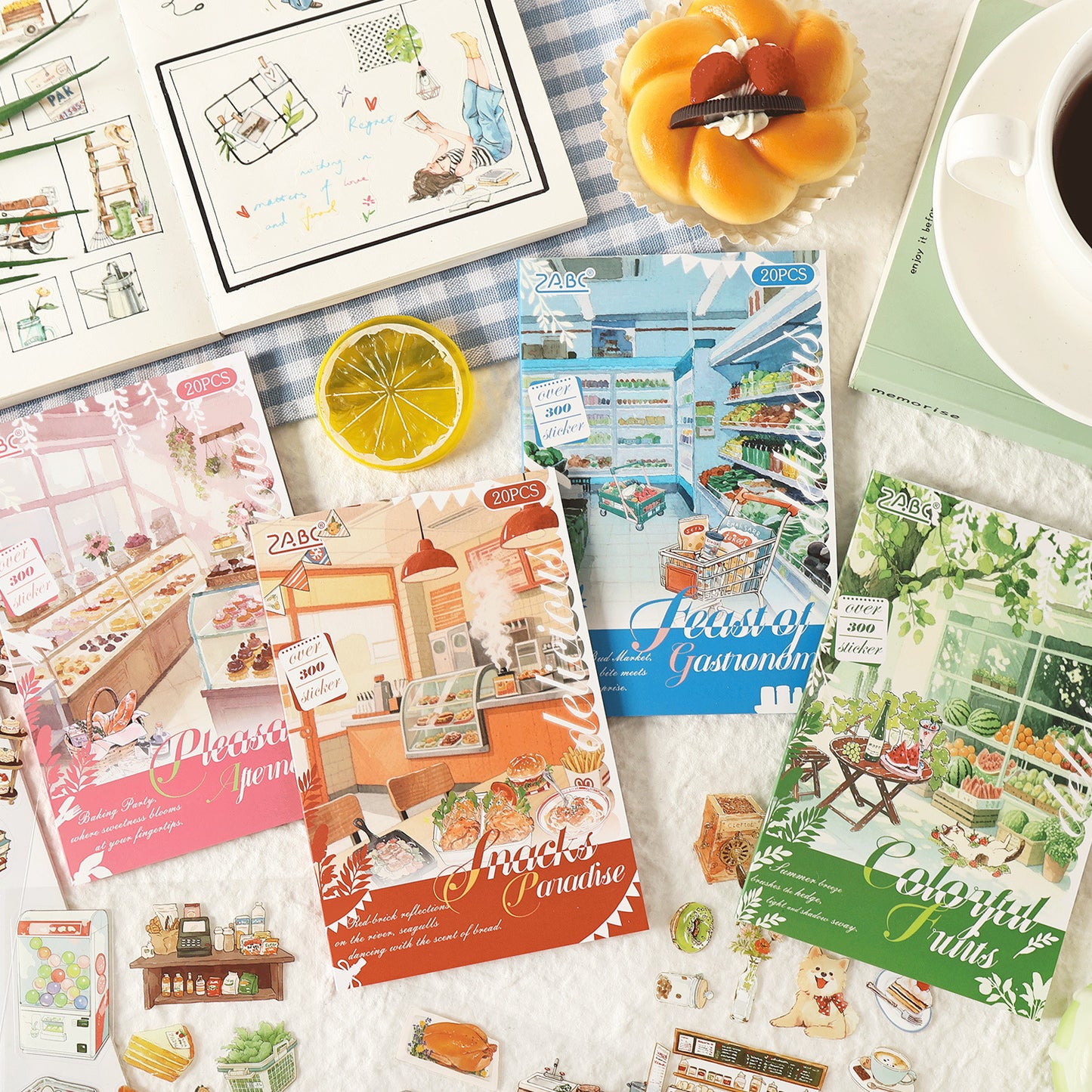 20 Sheets Dinner Time PET Stickers Book MWSG