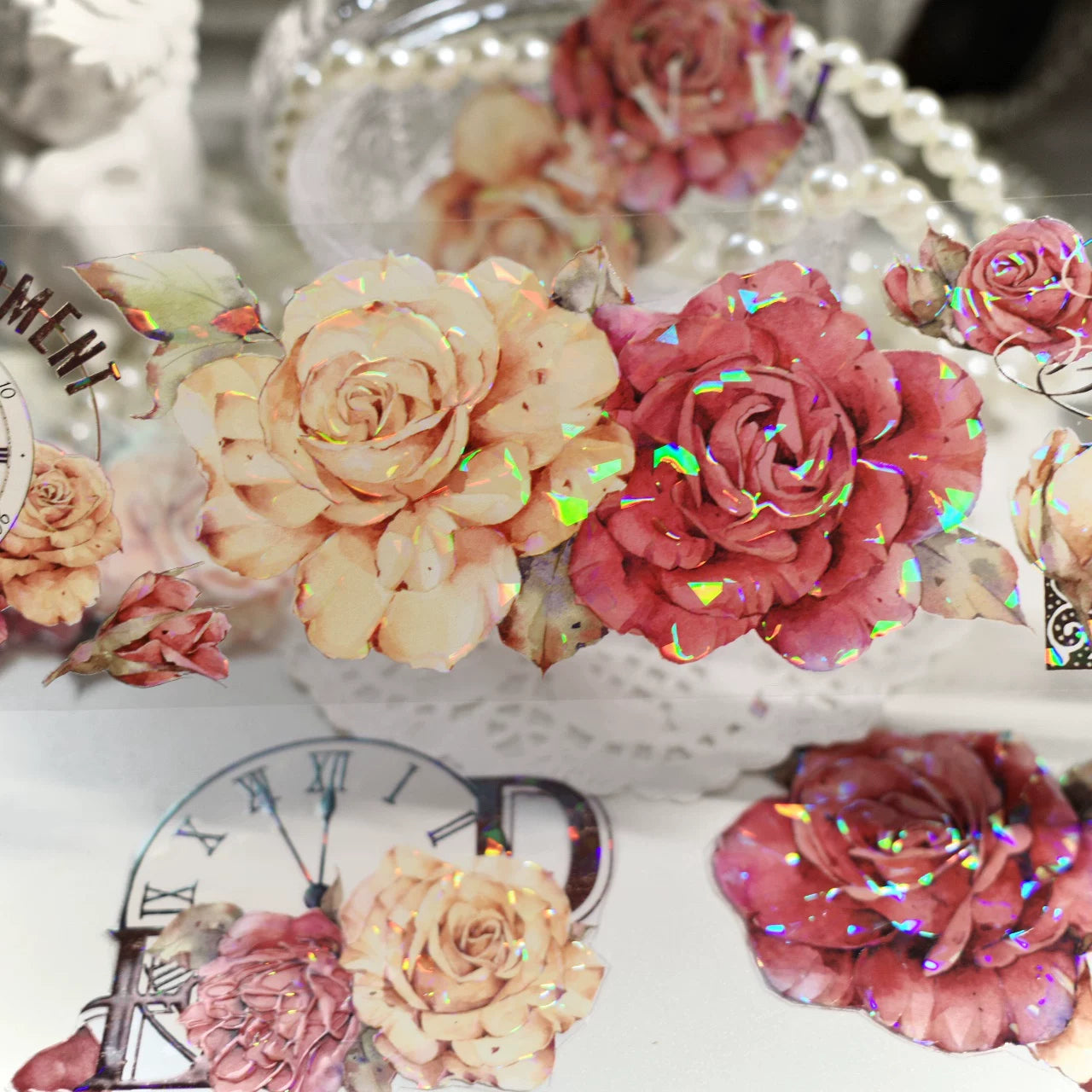 Floral  Decorative Tape Rolls- Vintage Rose