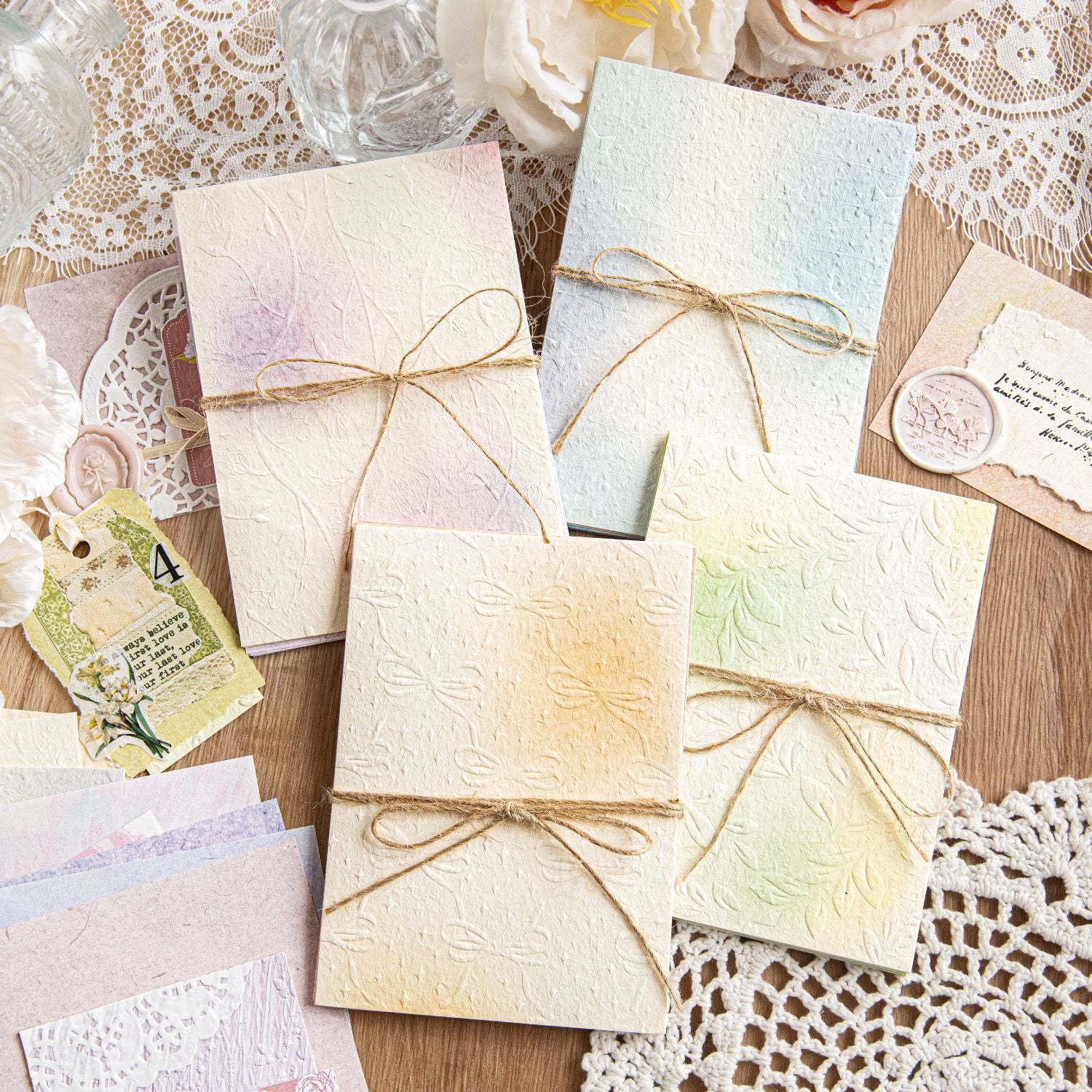 23 Pcs Rainbow Color Textured Paper SCSH