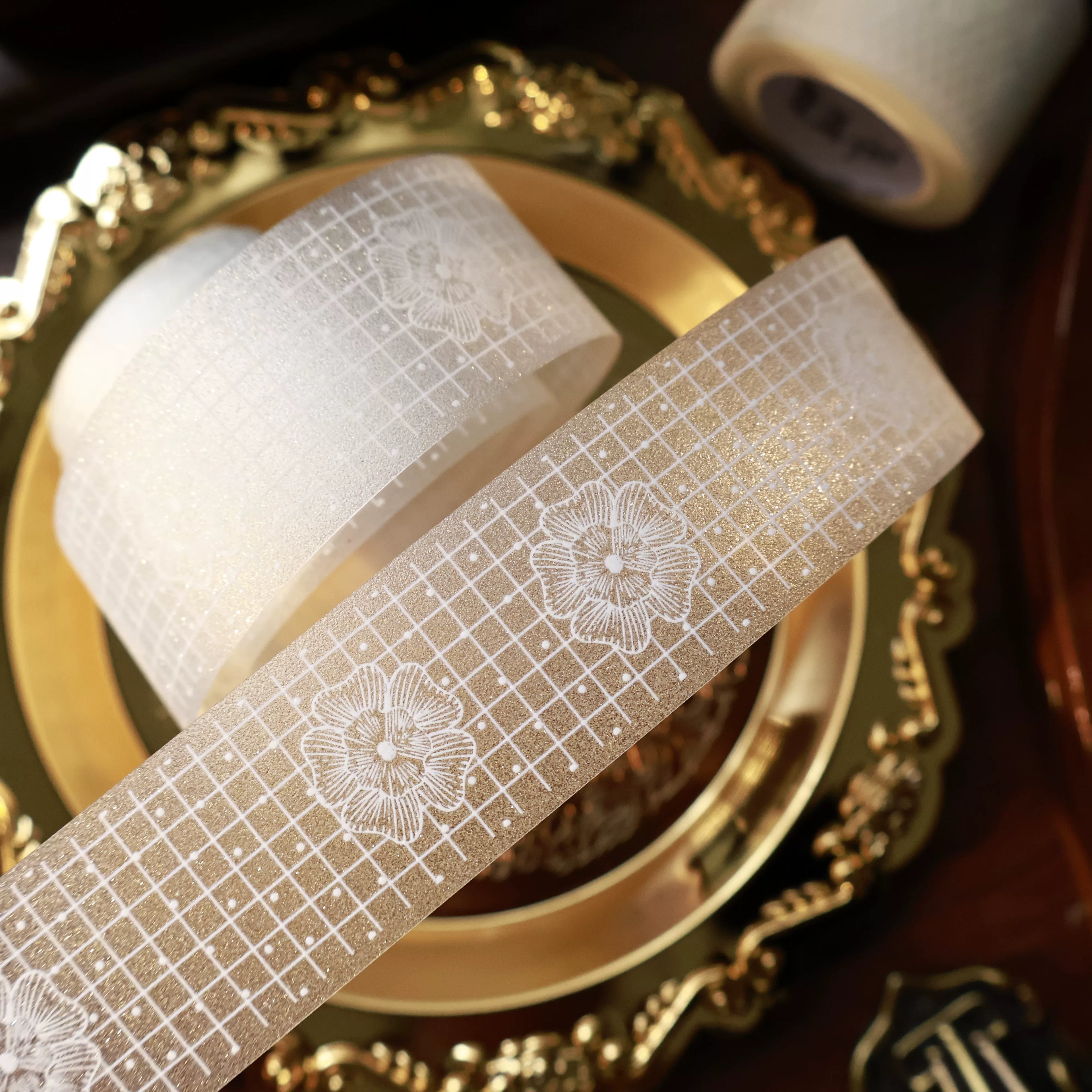 Floral Decorative Tape Rolls- Pure White Guipure