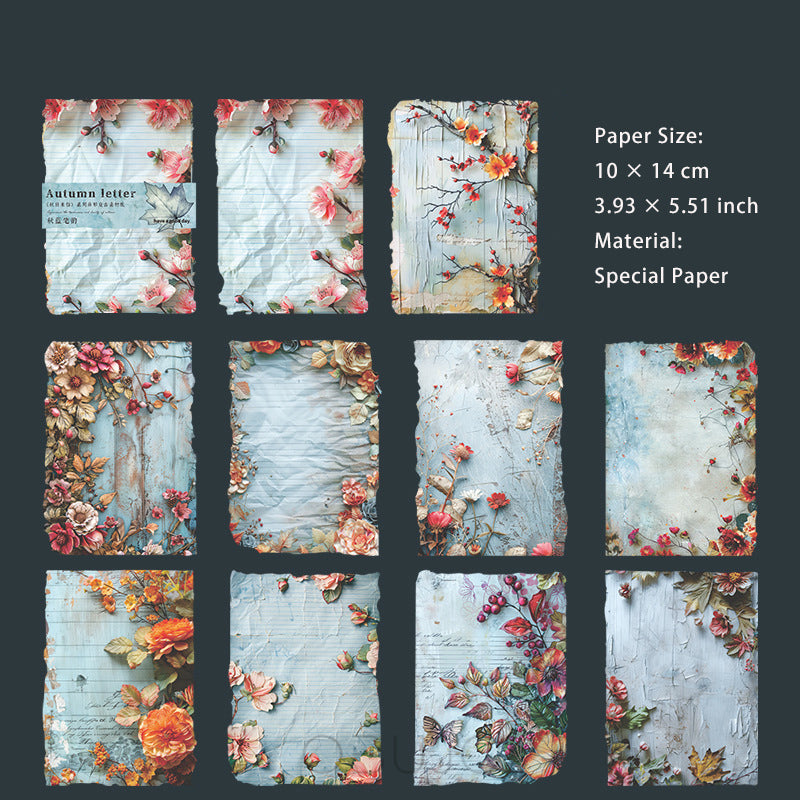 30 Pcs Autumn Themed Scrapbook Paper QRLX